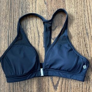 Lululemon black front clasp sports bra size 10